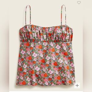 Gathered organic cotton camisole in Liberty® Meadow Song Size 12